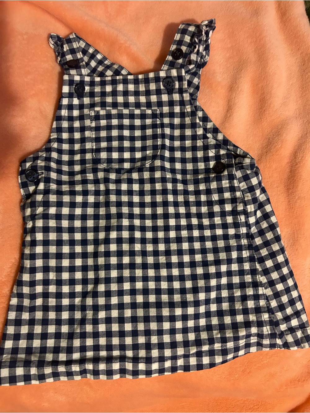 Carter's Navy and White Gingham Pinafore Skirt